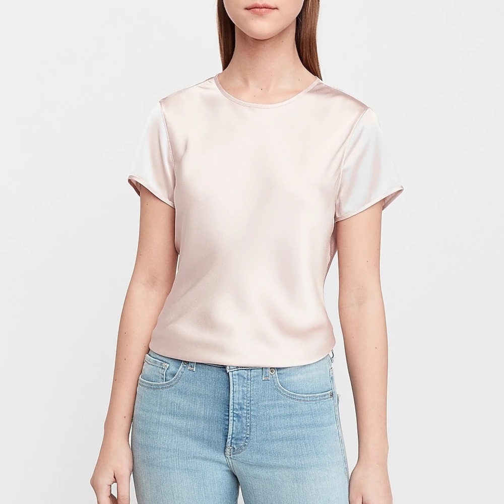 Express satin crew neck tee
